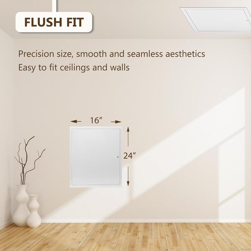 Fancat Thicken 1mm 16 x 24 Access Panel for Drywall,Attic Door, Ceiling Access Panel for Drywall,16 x 24 Metal Access Panels are Thickened to 1mm to Solve The Problem of Fragile Panels(Screwdriver Latch) - Image 2